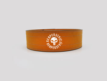13MM LEVER BELT BUNDLE - ORANGE LEATHER FEEL BELT AND BLACK BUCKLE